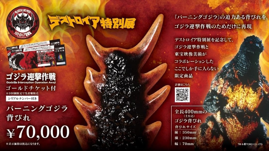 バーニングゴジラ 背びれ ニジゲンノモリ フィギュア デストロイア