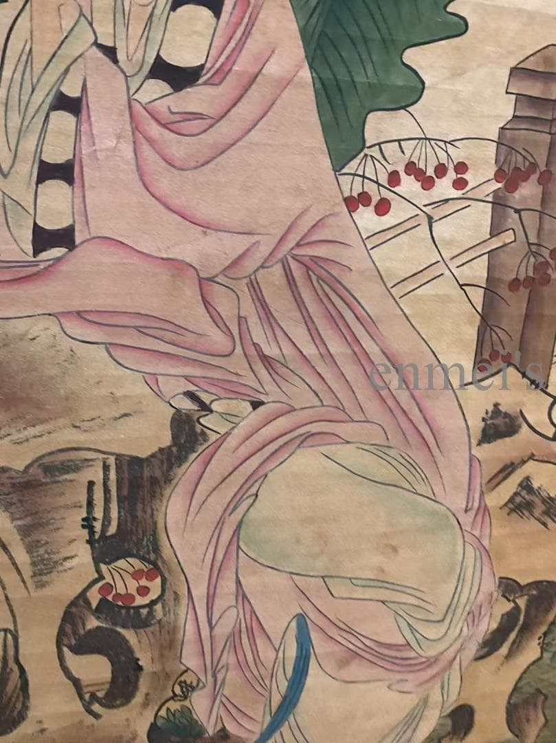 中国古美術 近代 張大千款 水珮風裳画 水墨画 掛軸 宣紙 唐物 書画 名家作