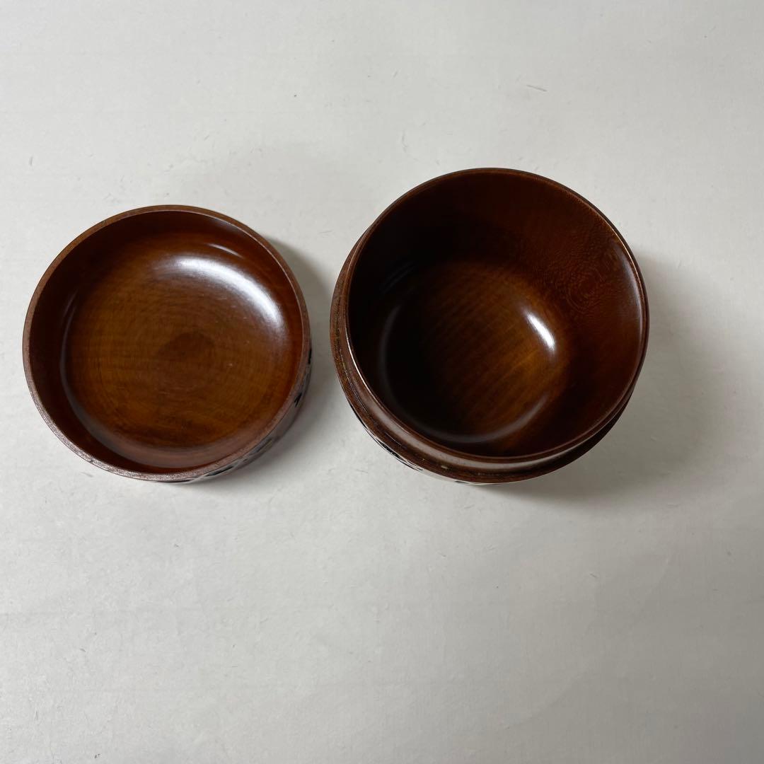 FD03 宋勝　籠目茶器　茶入れ　桜蒔絵　貝入