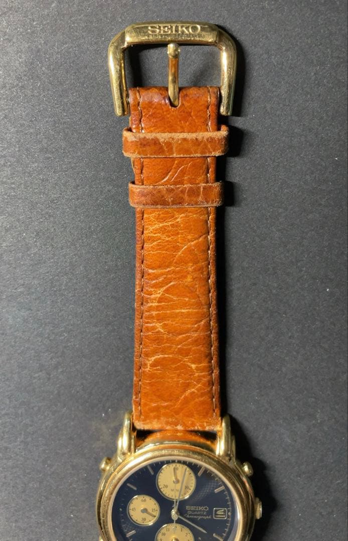 SEIKO 7T32-7B70 Chronograph ゴールド ブラック