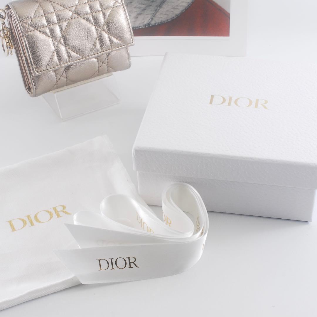 美品＊Lady Dior＊ディオール＊ロータスウォレット＊カナージュ＊三つ折り