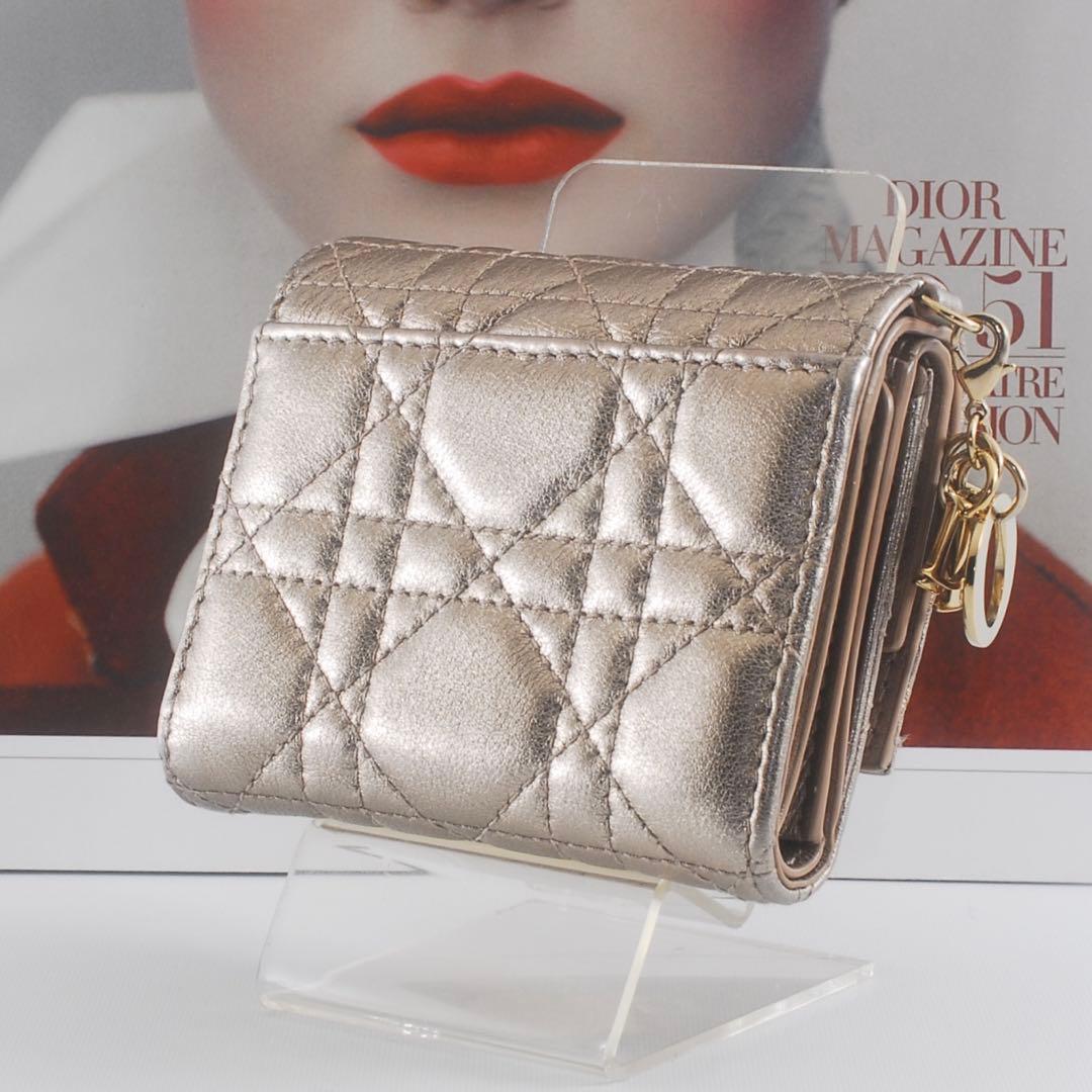 美品＊Lady Dior＊ディオール＊ロータスウォレット＊カナージュ＊三つ折り