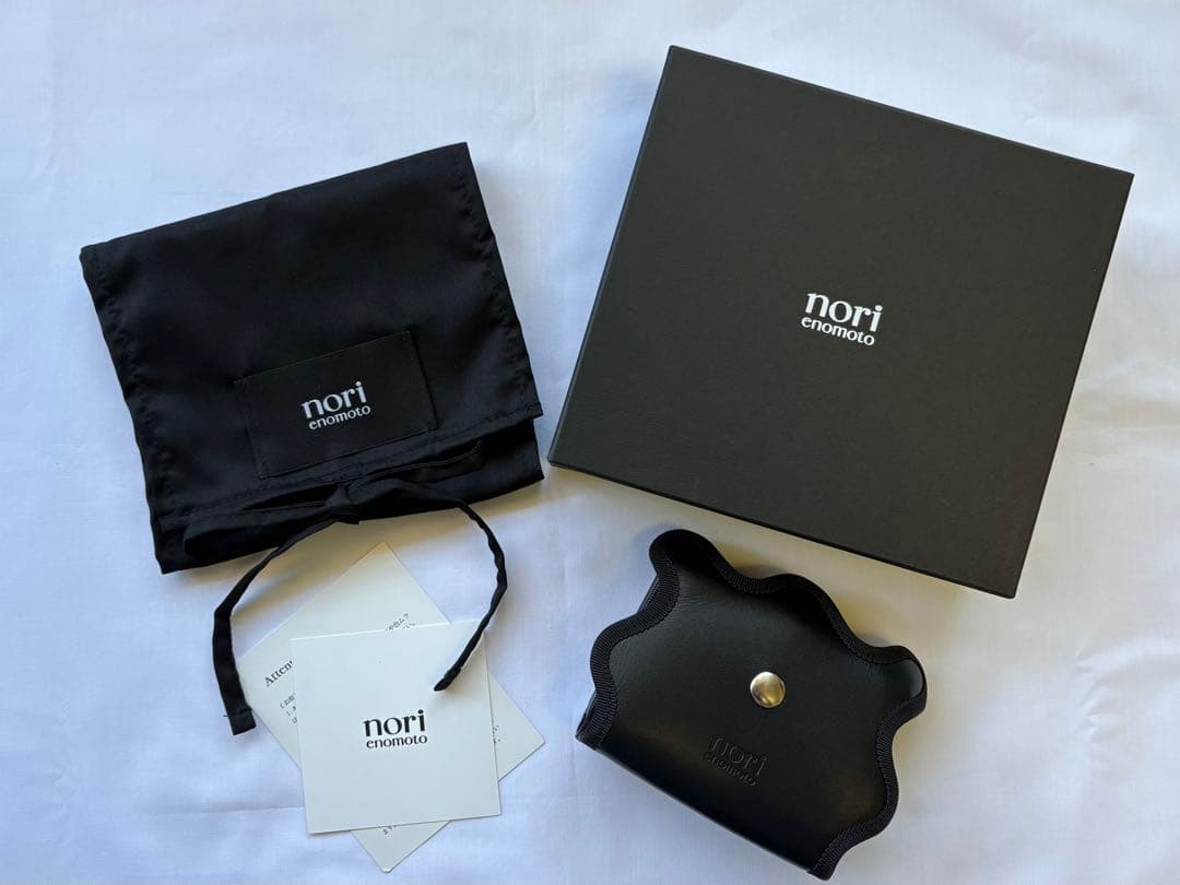 小物 norienomoto wave trifold wallet black
