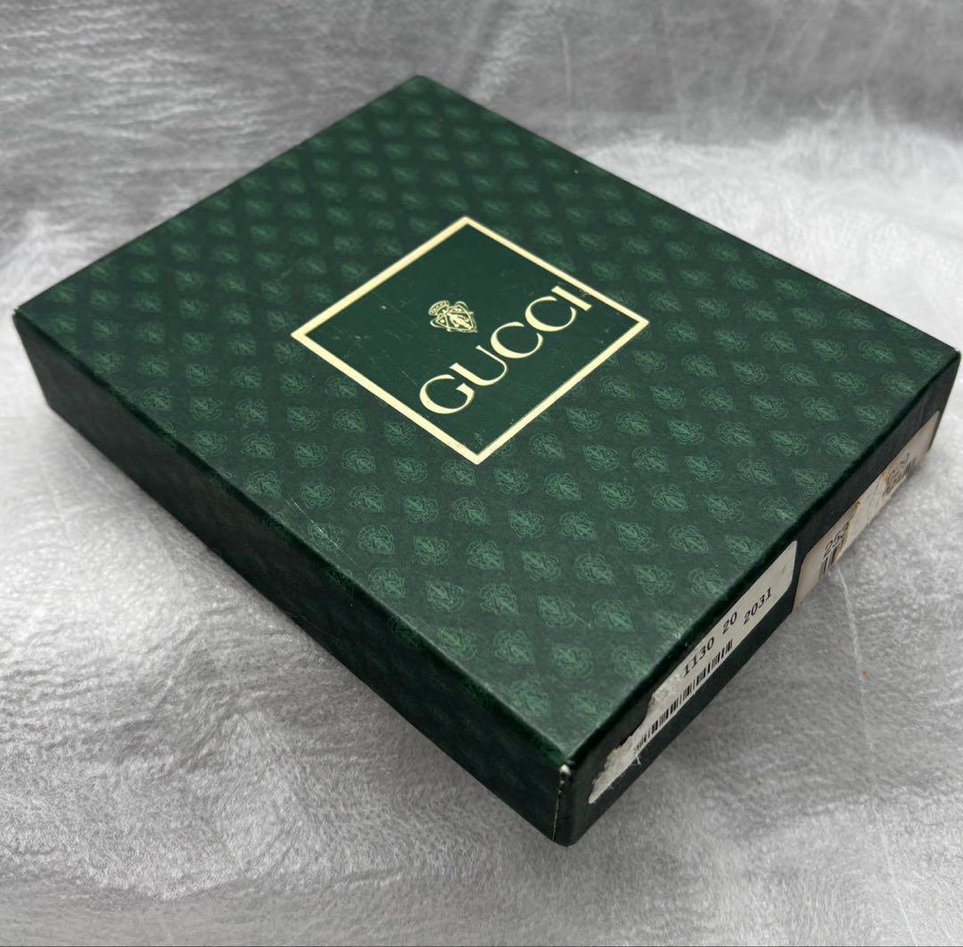買取見積書有り　美品　オールドグッチ　インターロッキング　レザー二つ折り財布