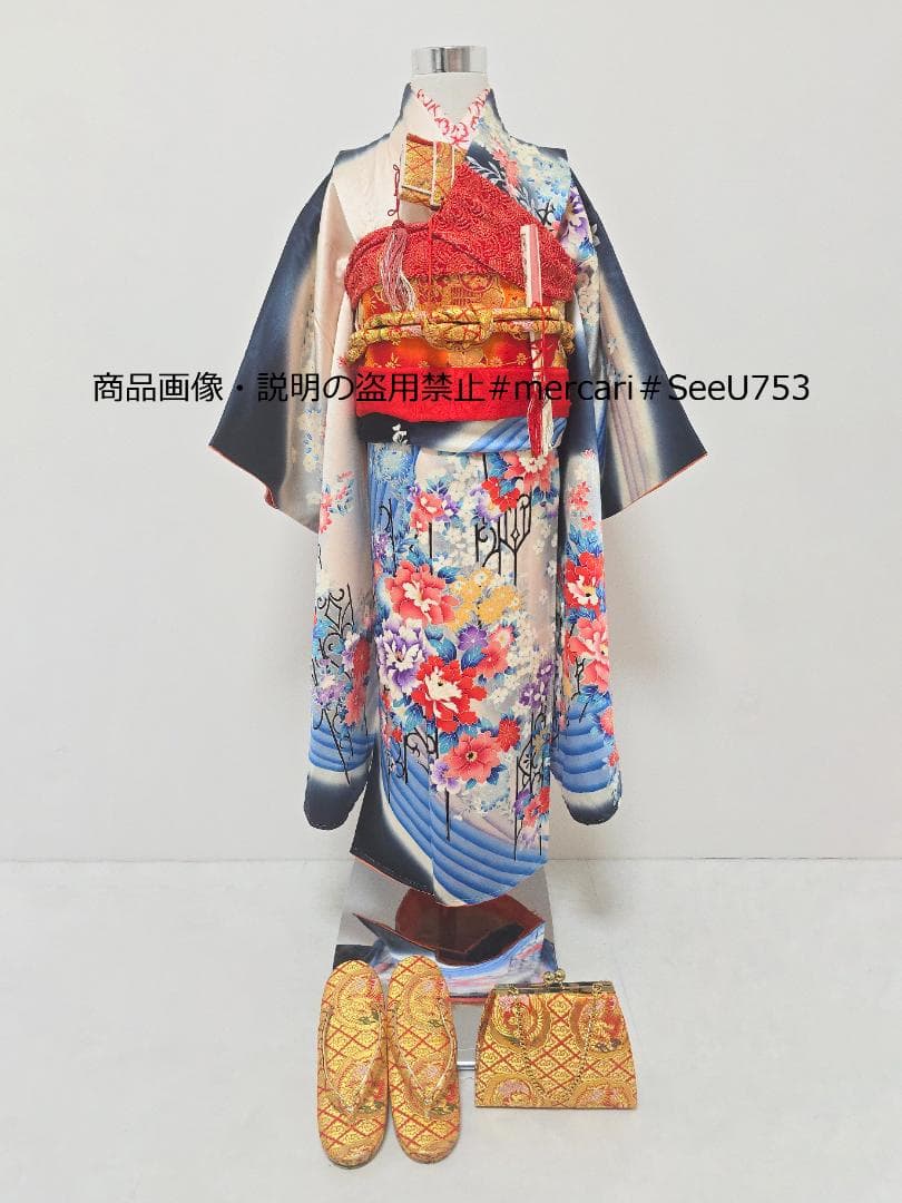 七五三　7歳　正絹　着物　セット　女の子 *c82