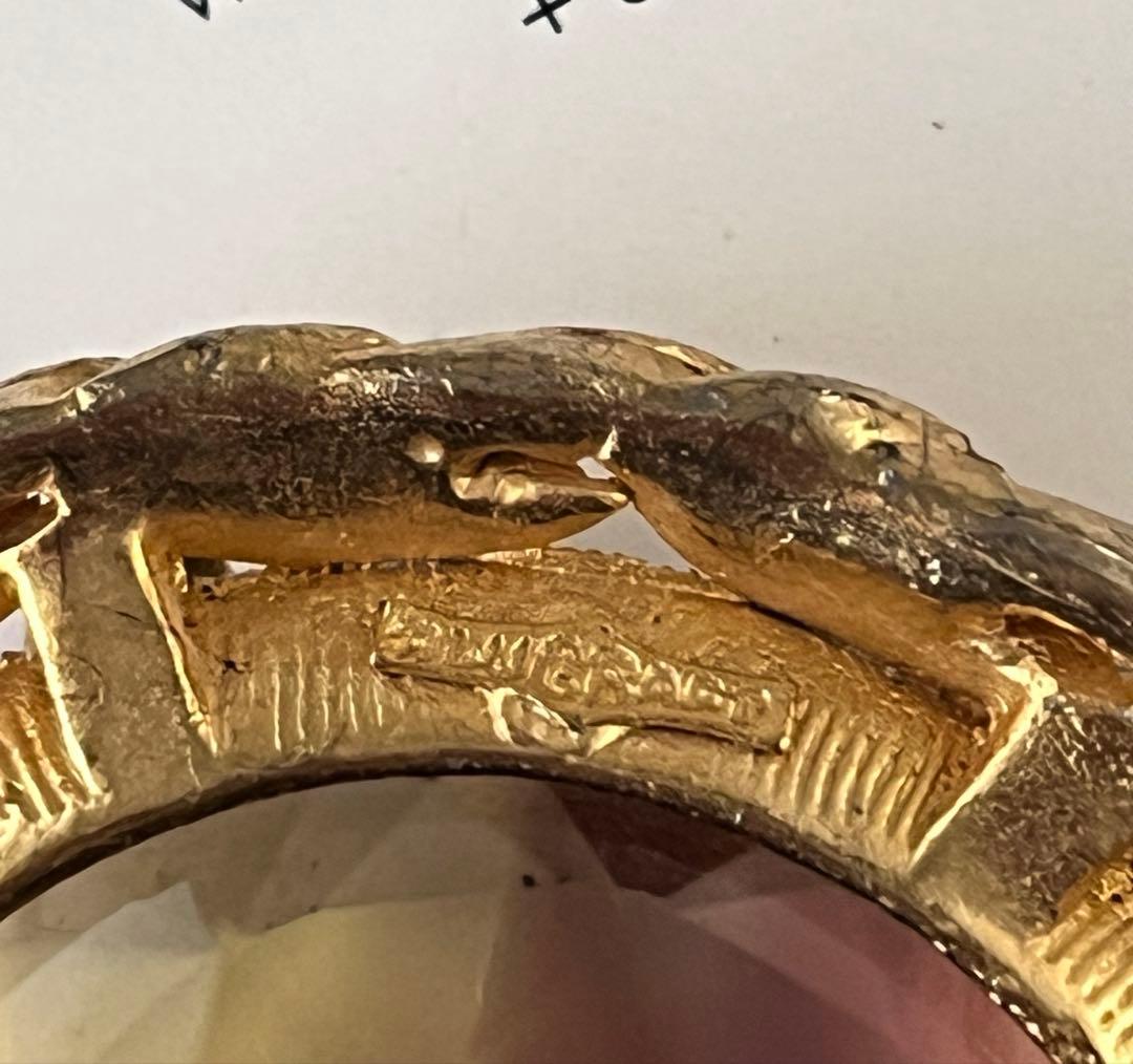 希少！ALU CRAFT バイカラーギブレガラスヴィンテージブローチB210