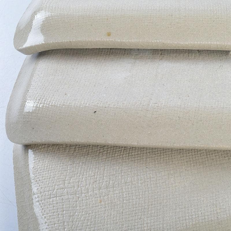 和食器　茶懐石　瀬戸焼　葵窯　灰釉長皿　五客　共布共箱　V　9584