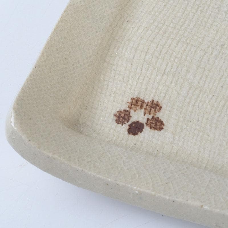 和食器　茶懐石　瀬戸焼　葵窯　灰釉長皿　五客　共布共箱　V　9584