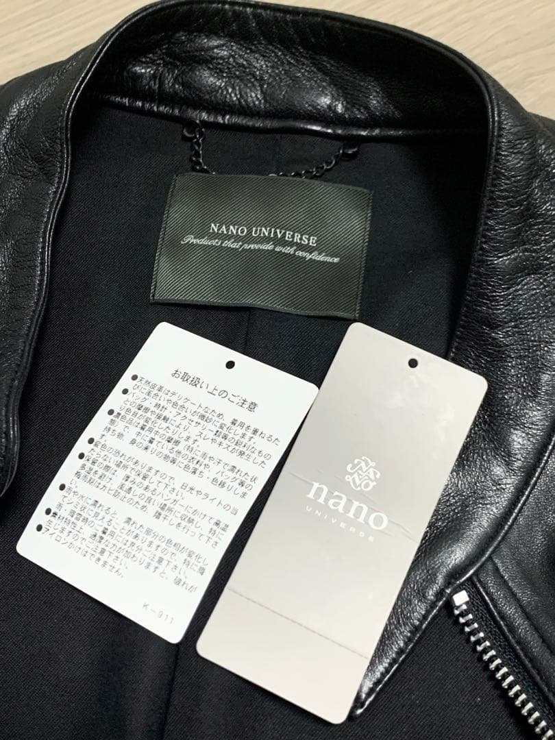 Lサイズ◎NANO UNIVERSE 羊革 ラムレザー 名作 シングルライダース