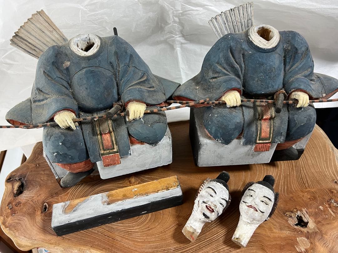 木彫　人形　2体