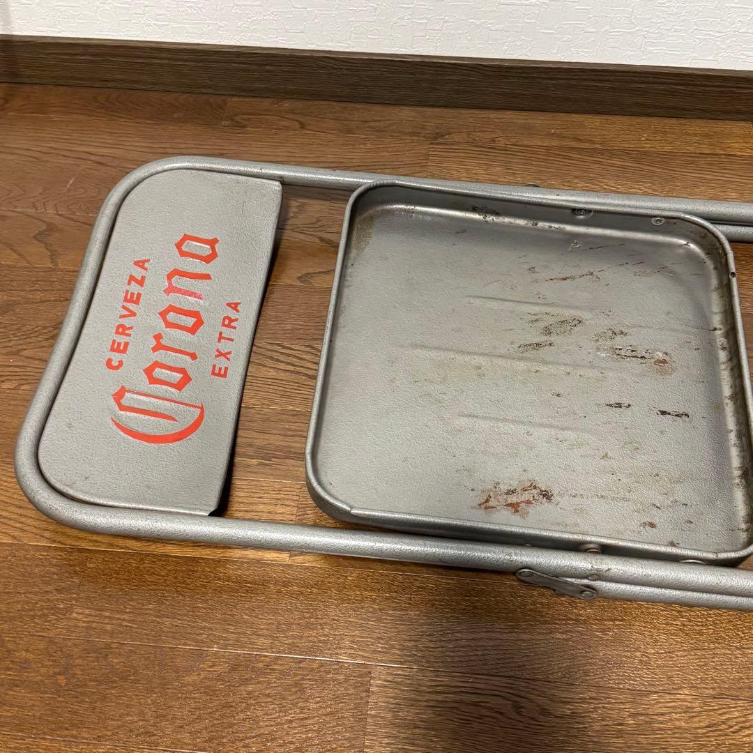 ビンテージ レトロ コロナビール フォールディングチェア パイプ椅子