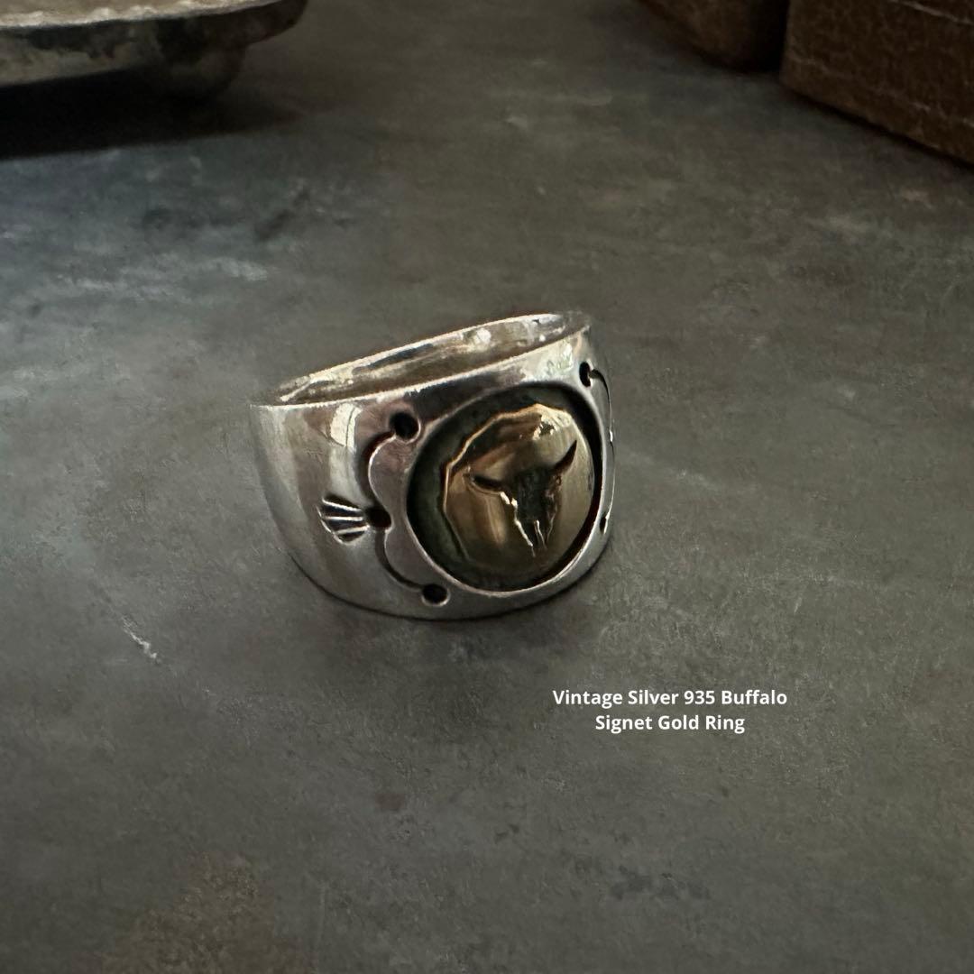 希少　激渋　アンティーク　ヴィンテージ　リング　925 シルバー バッファロー