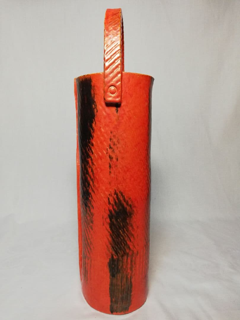 藤平正文 京焼 手付花入 清水焼 花器 フラワーベース 茶道具 華道具 花瓶