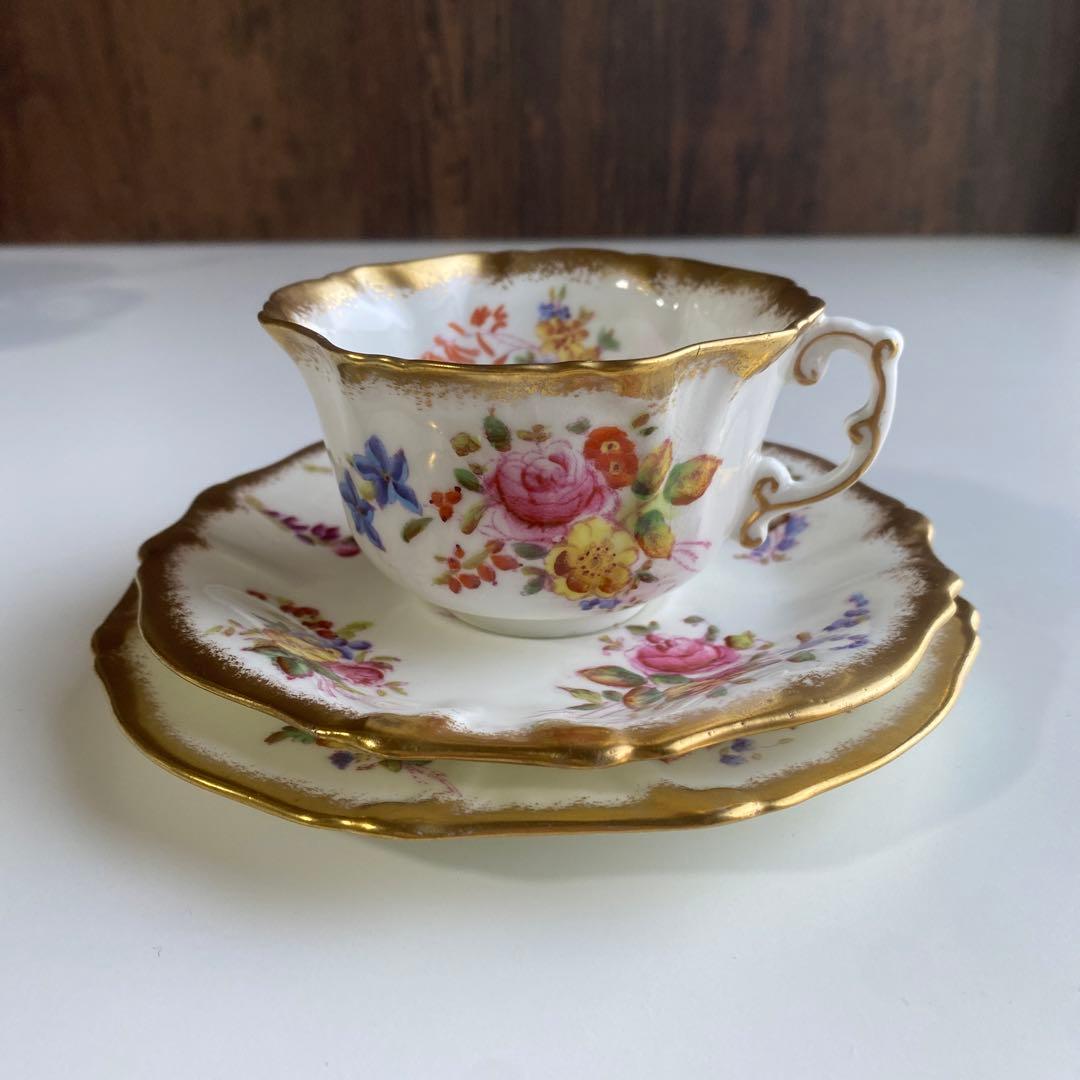 イギリスアンティーク　ハマースレイ ロントン　ドレスデン スプレイ トリオ