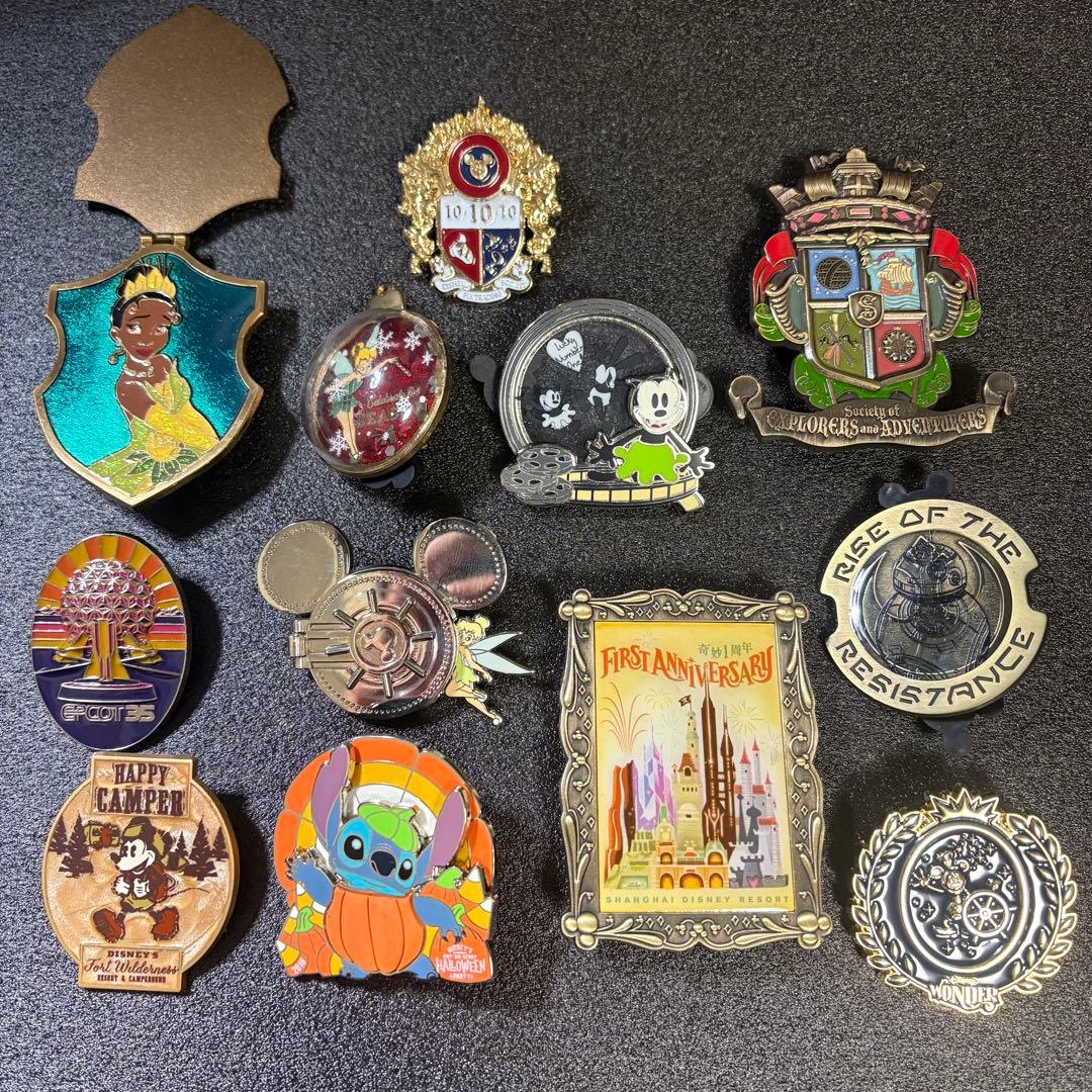 ディズニー ピンバッジ 12点セット ティアナ オズワルド スティッチ
