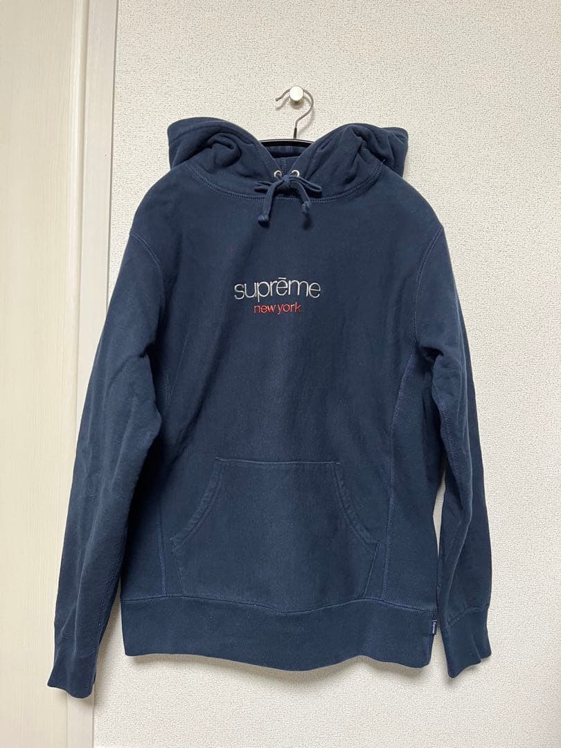 supreme ネイビー パーカー