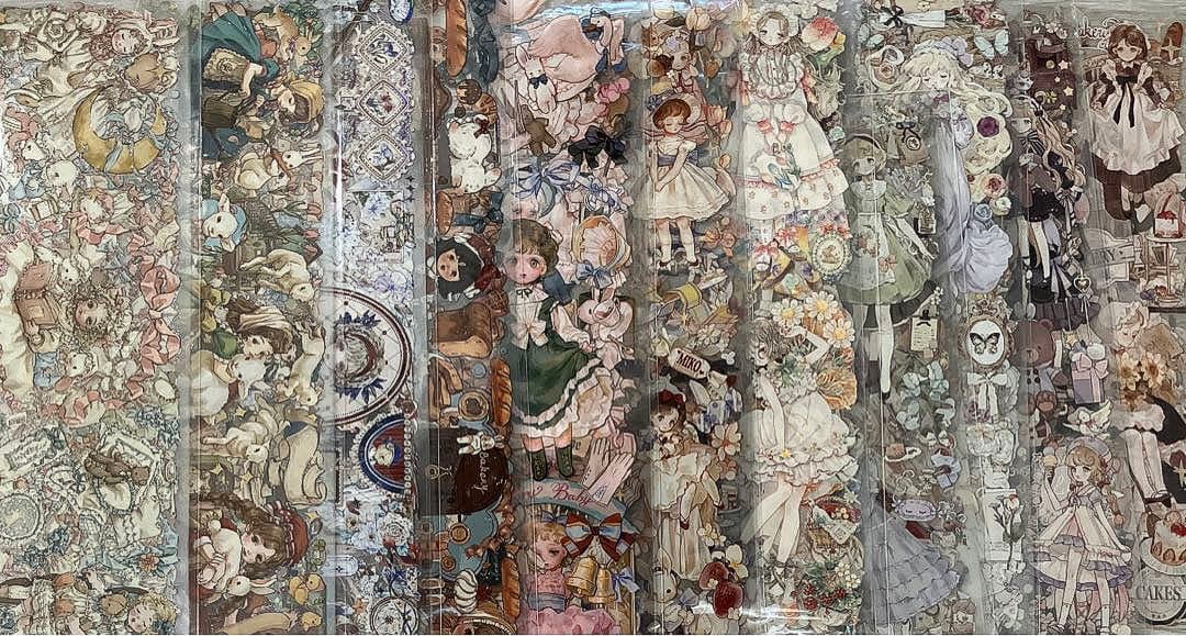 【アンティーク系 女の子】海外マステ 切り売り 22種大容量セット