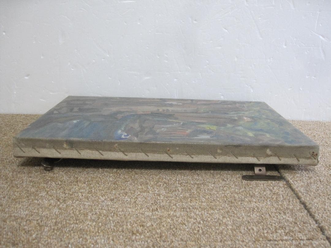 作者不詳 古い油絵 自然 滝 森 年代詳細不明 修復済み