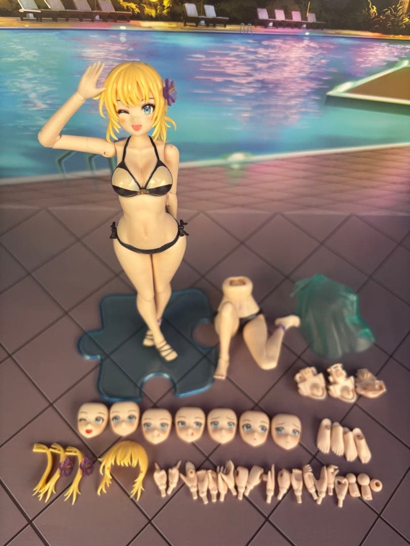 創彩少女庭園 佐伯リツカ水着ヘアアレンジVer1/10プラモデル 塗装済完成品