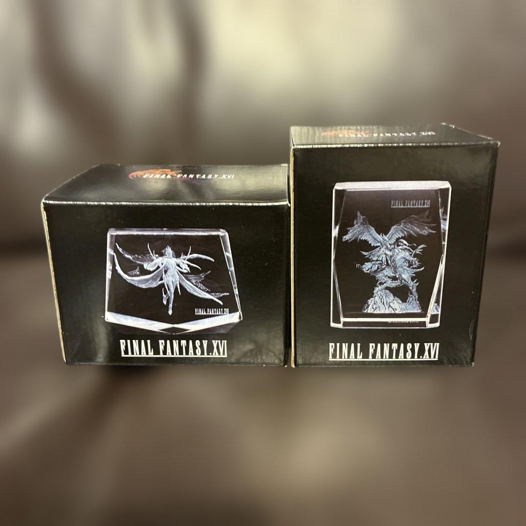 FF16 レーザー彫刻クリスタルガラス 召喚獣シヴァ フェニックス＆イフリート