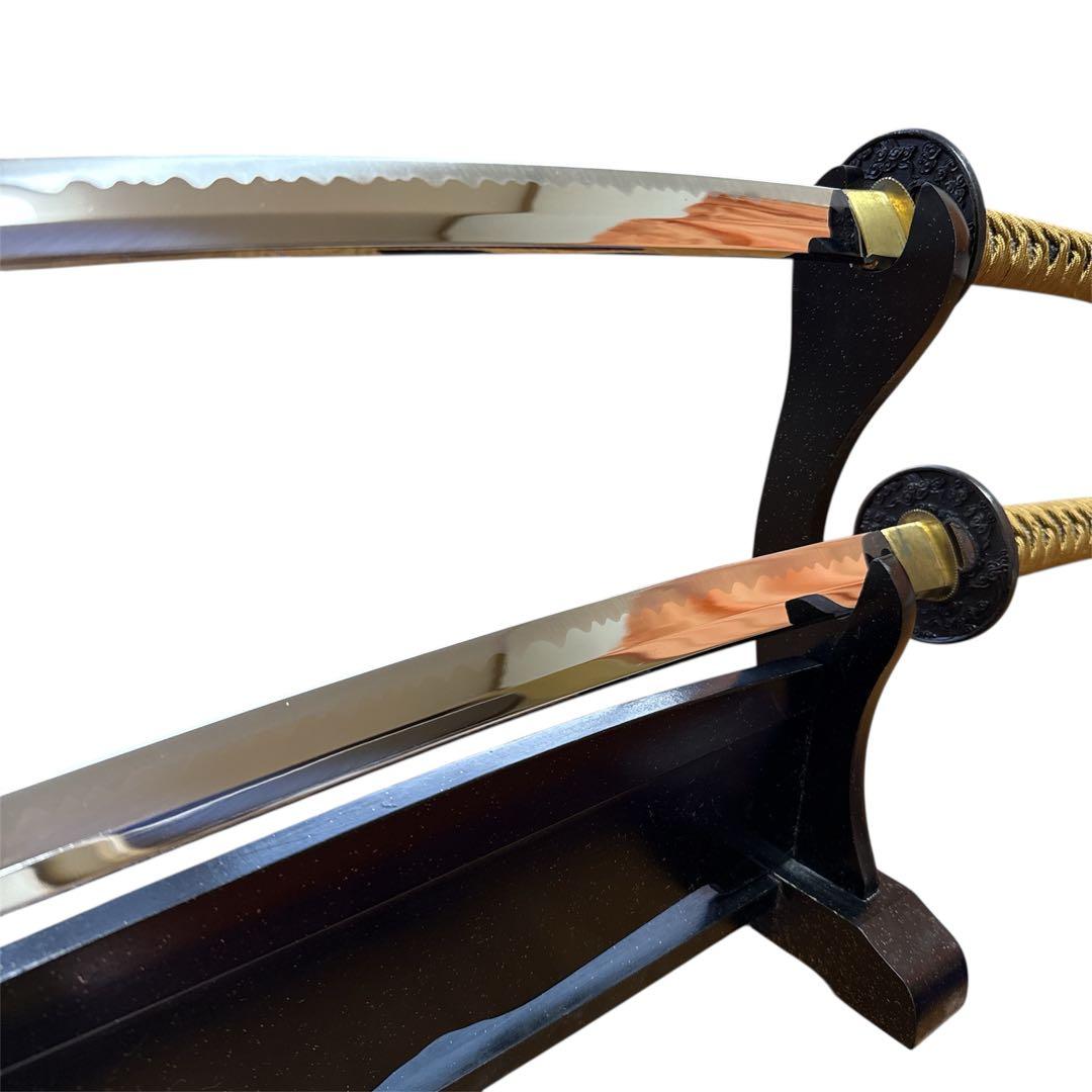 【美品】高級模造刀 ２本セット　打刀 日本刀 武具 観賞用　コスプレ　台座付き