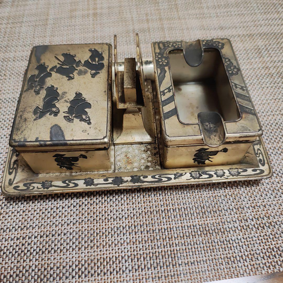 激レア　伝統的な金属工芸品 煙草盆セット