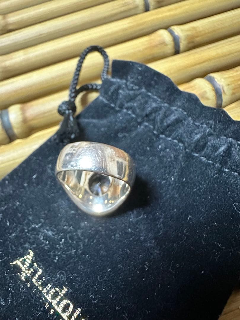 Engraved Oval Stone Ring 20号