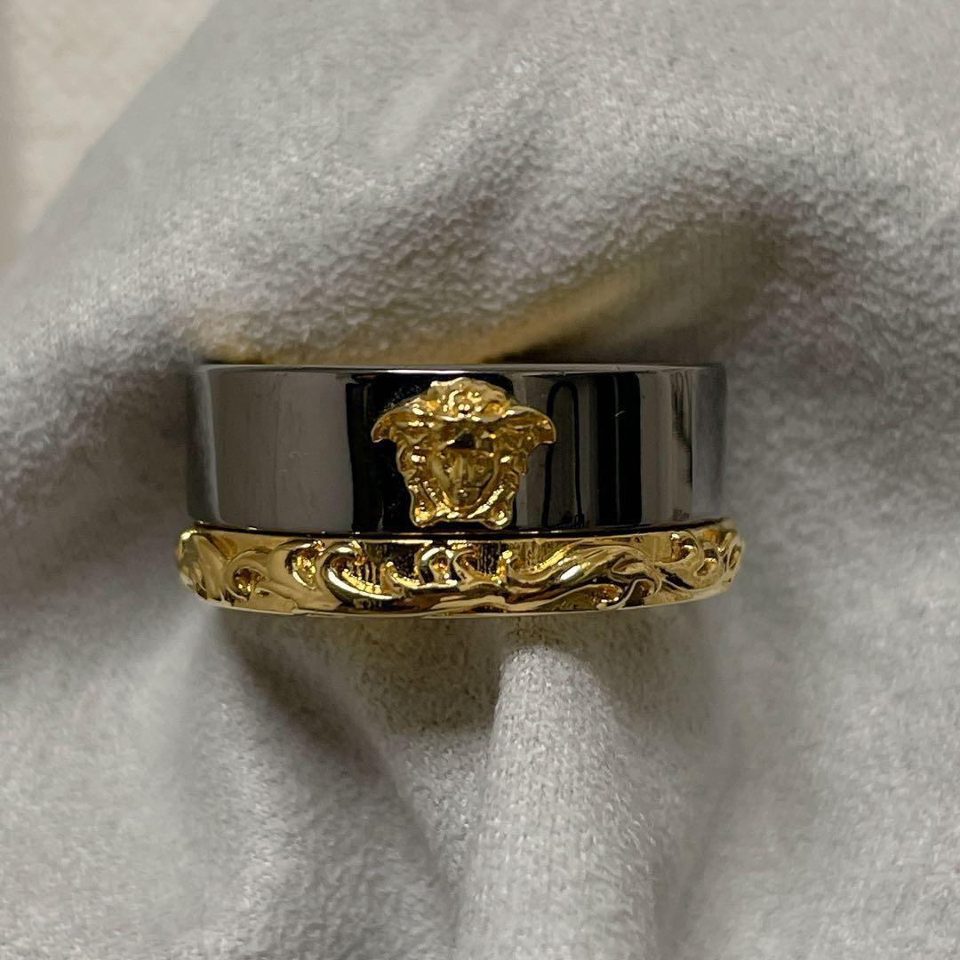 【レア・新品未使用】VERSACE ヴェルサーチェ リング ゴールド×ブラック