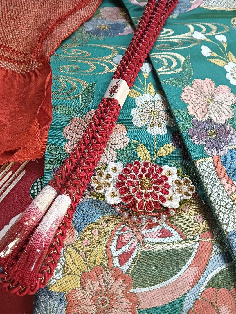 振袖フルセット　手描き総柄友禅　本物志向の方に　古典柄　作家　164/66.5