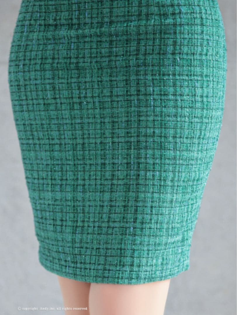 Andy グリーン タイトドレス リボン付き　新品　S