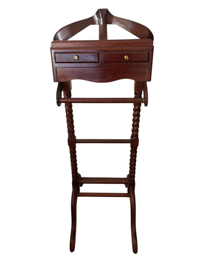 アンティーク調ハンガーラック　マホガニー無垢