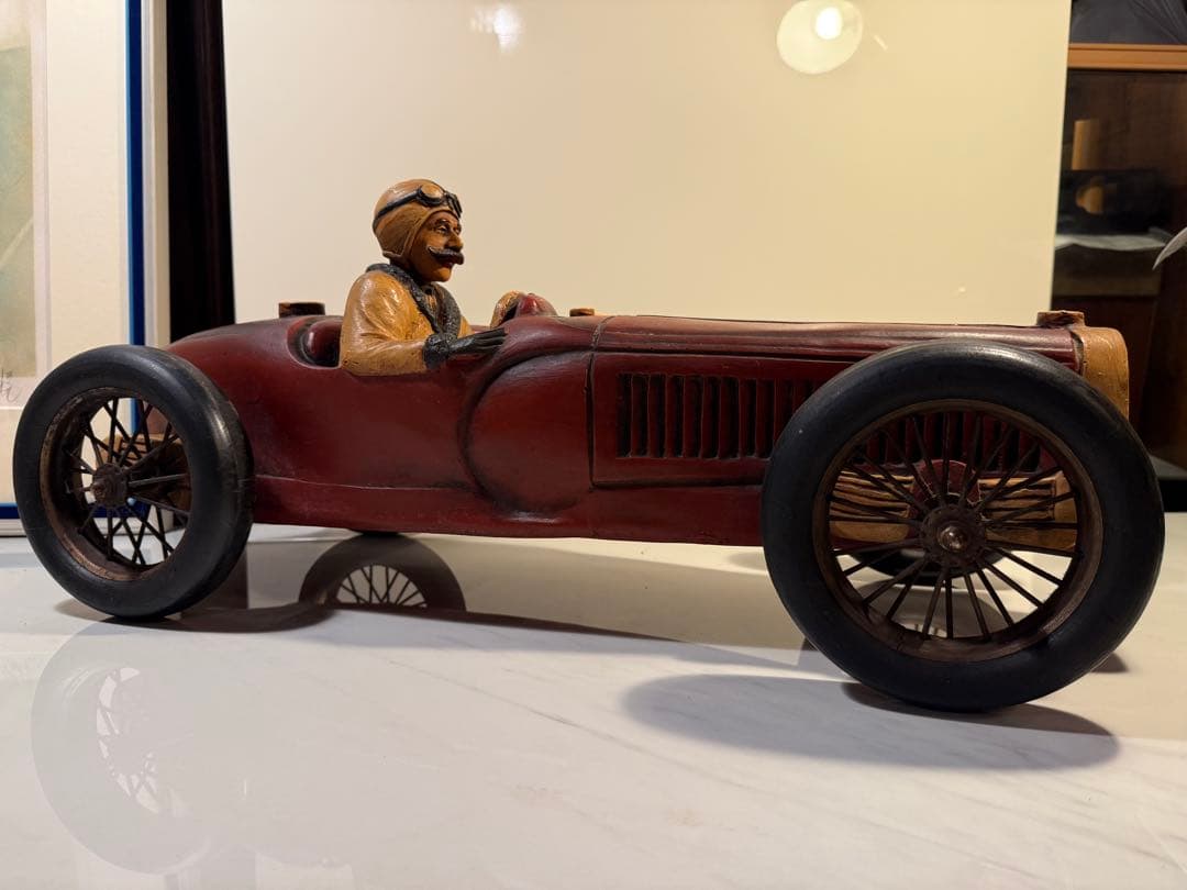 1920年代 ブガッティ風 レーシングカー 樹脂製模型 ヴィンテージ風 オブジェ