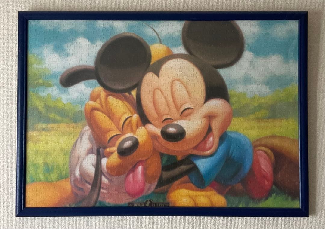 ジグソーパズル完成品　ディズニー　ミッキー&プルート　1000ピース　木枠入り