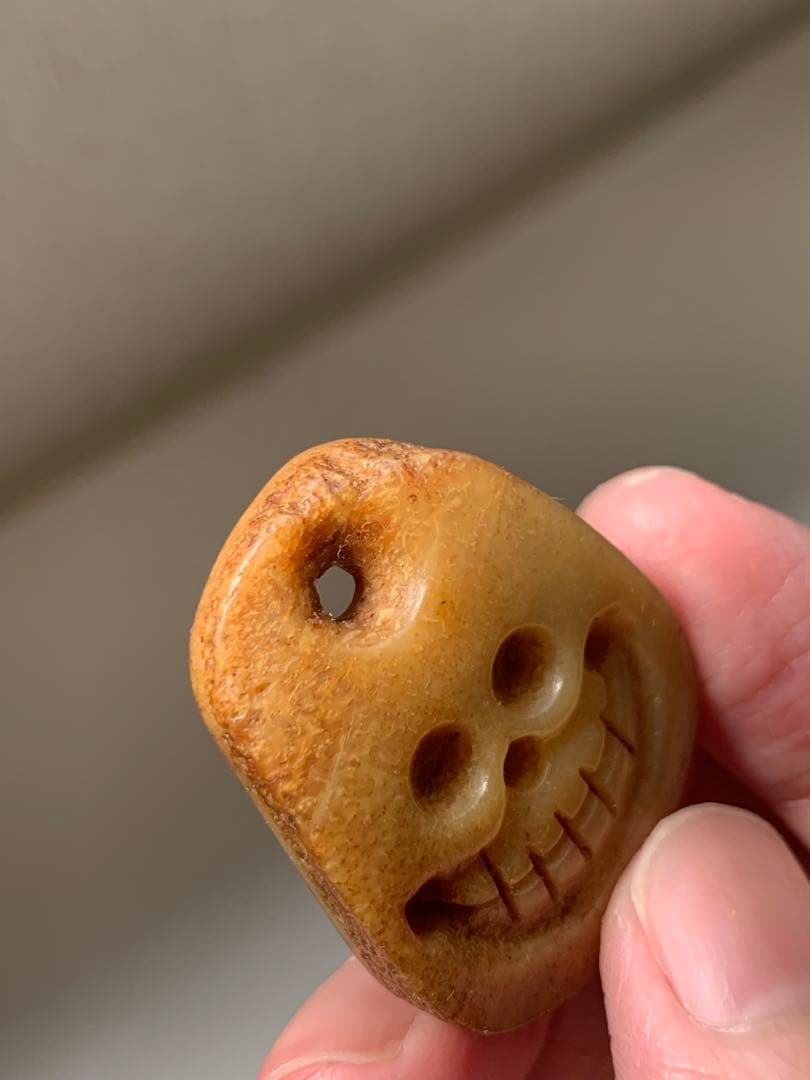 呪物　カパラ　天珠　チベット　カパーラ　頭蓋骨　根付　クマントーン　プラクルアン