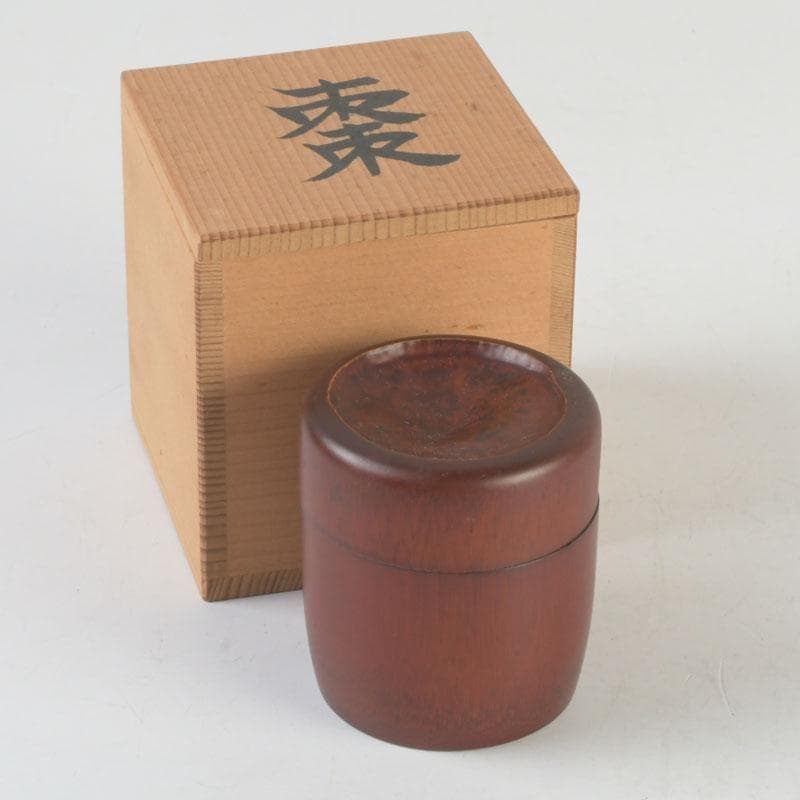 茶道具　漆塗　古竹　棗　時代箱付　V　9822