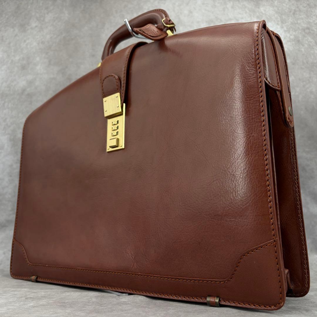 【良品✨】キーファーアブロード ダレスバッグ ビジネス レザー A4 ブラウン