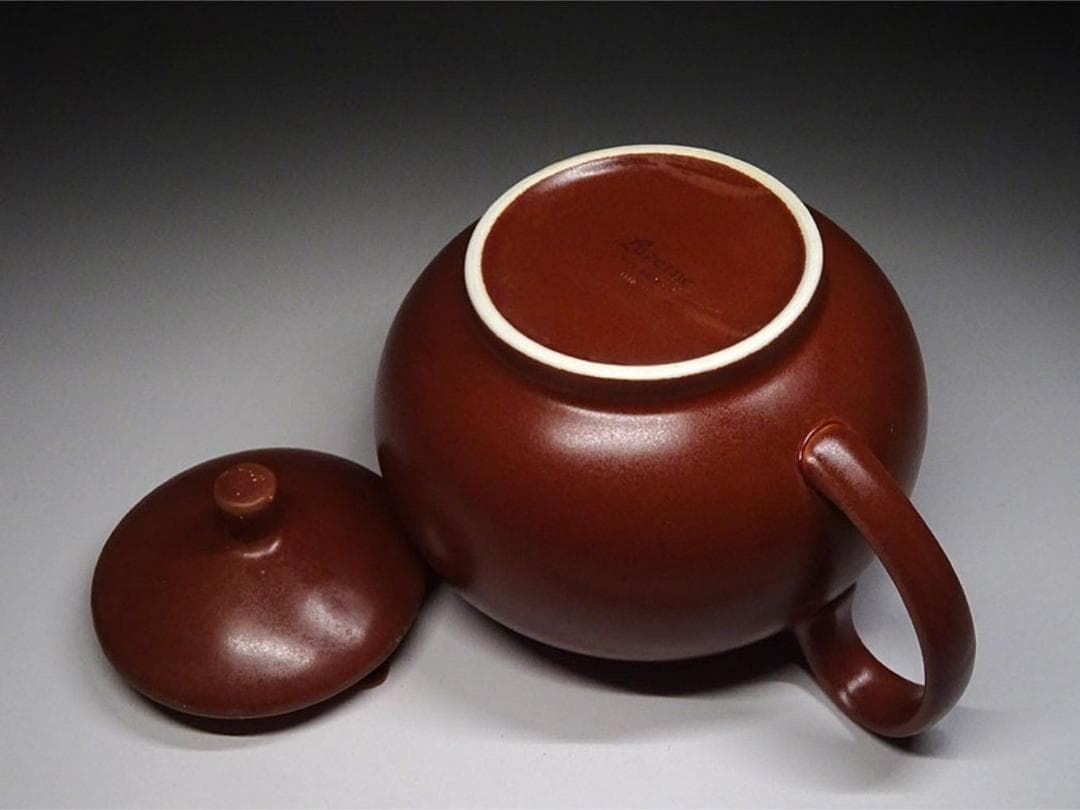 中国古玩 朱泥釉 茶器 (急須、茶碗セット) 箱付 唐物 t96555