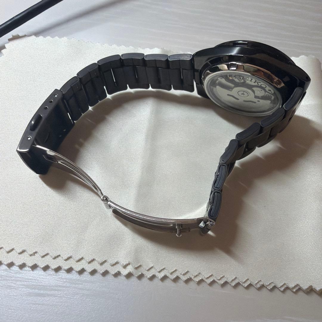 SEIKO5 美品 自動巻き 腕時計 ブラック 中古