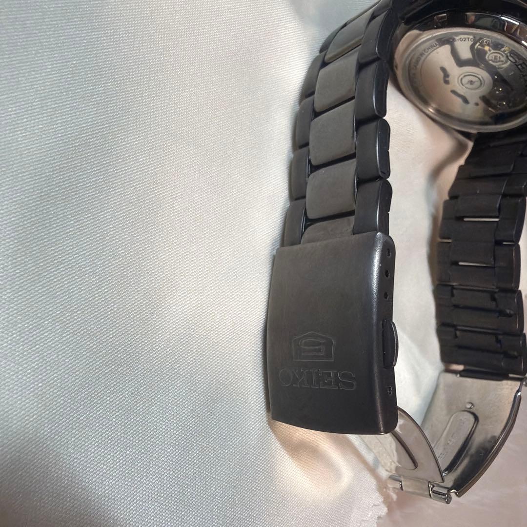 SEIKO5 美品 自動巻き 腕時計 ブラック 中古