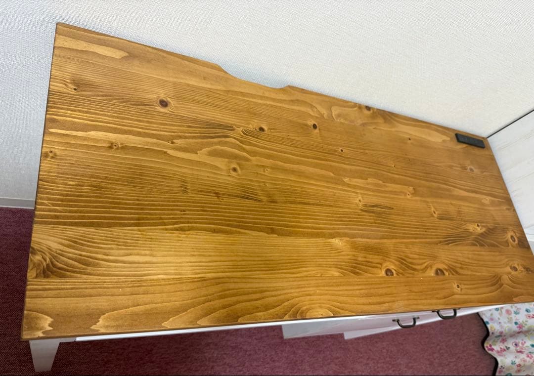 y*i様 デスク 机 パソコンデスク 白 木目 可愛い ホワイト