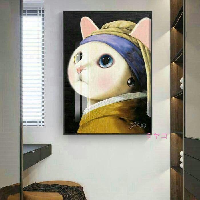 値下げ！【新品】 ニッチアート猫装飾画