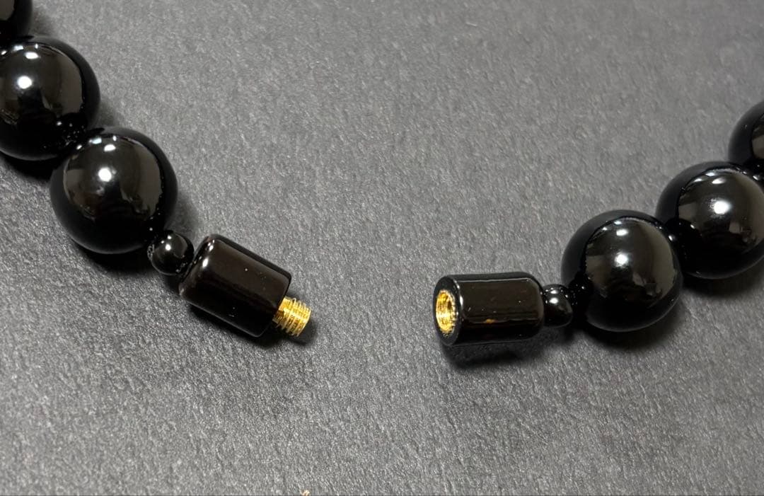 天然黒珊瑚ネックレス（大玉１０mm珠）鑑別書付き⑥