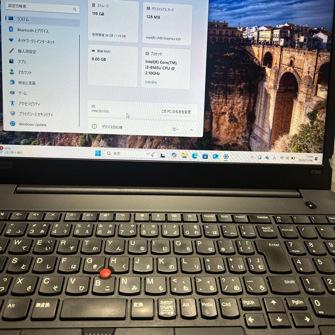 Lenovo ThinkPad ノートPC i3 8GB 119GB