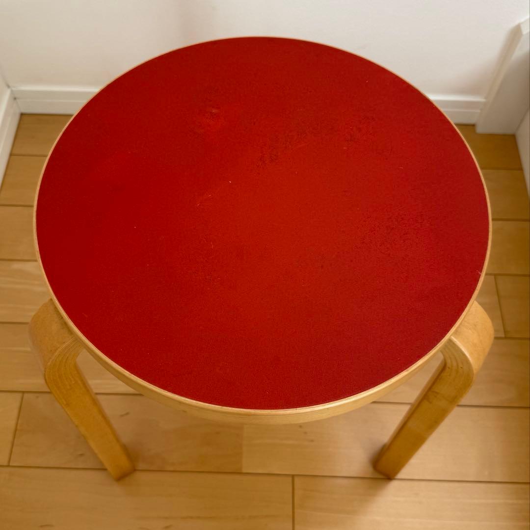 アルテック（Artek） スツール60 3本脚 赤リノリウム