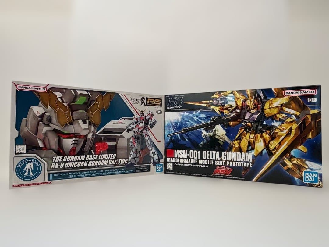 RG RX-0ユニコーンガンダムTWC＋HG デルタガンダム 2体セット 未組立