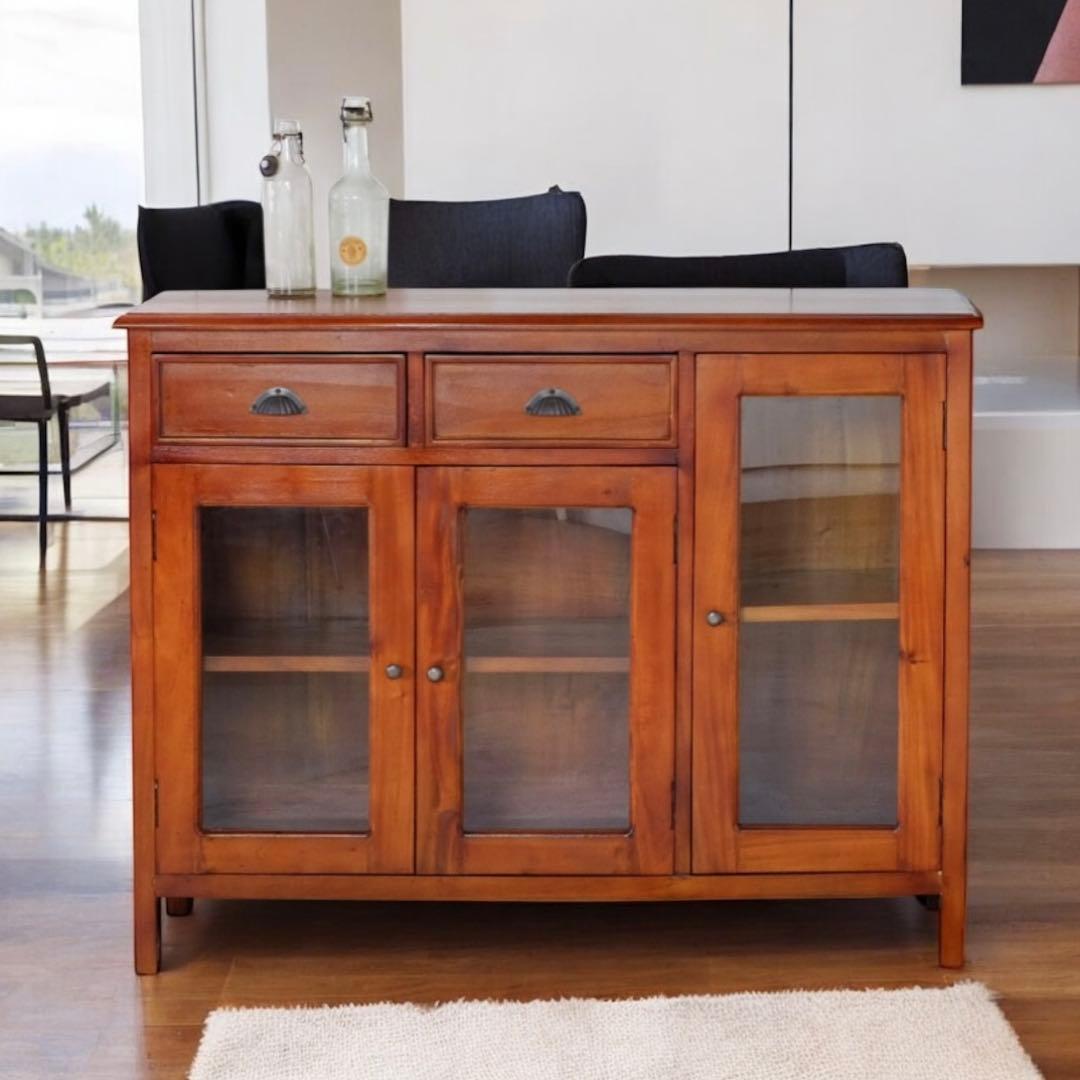 D 新品 アジアン キャビネット アンティーク カントリー 本棚 食器棚 飾り棚