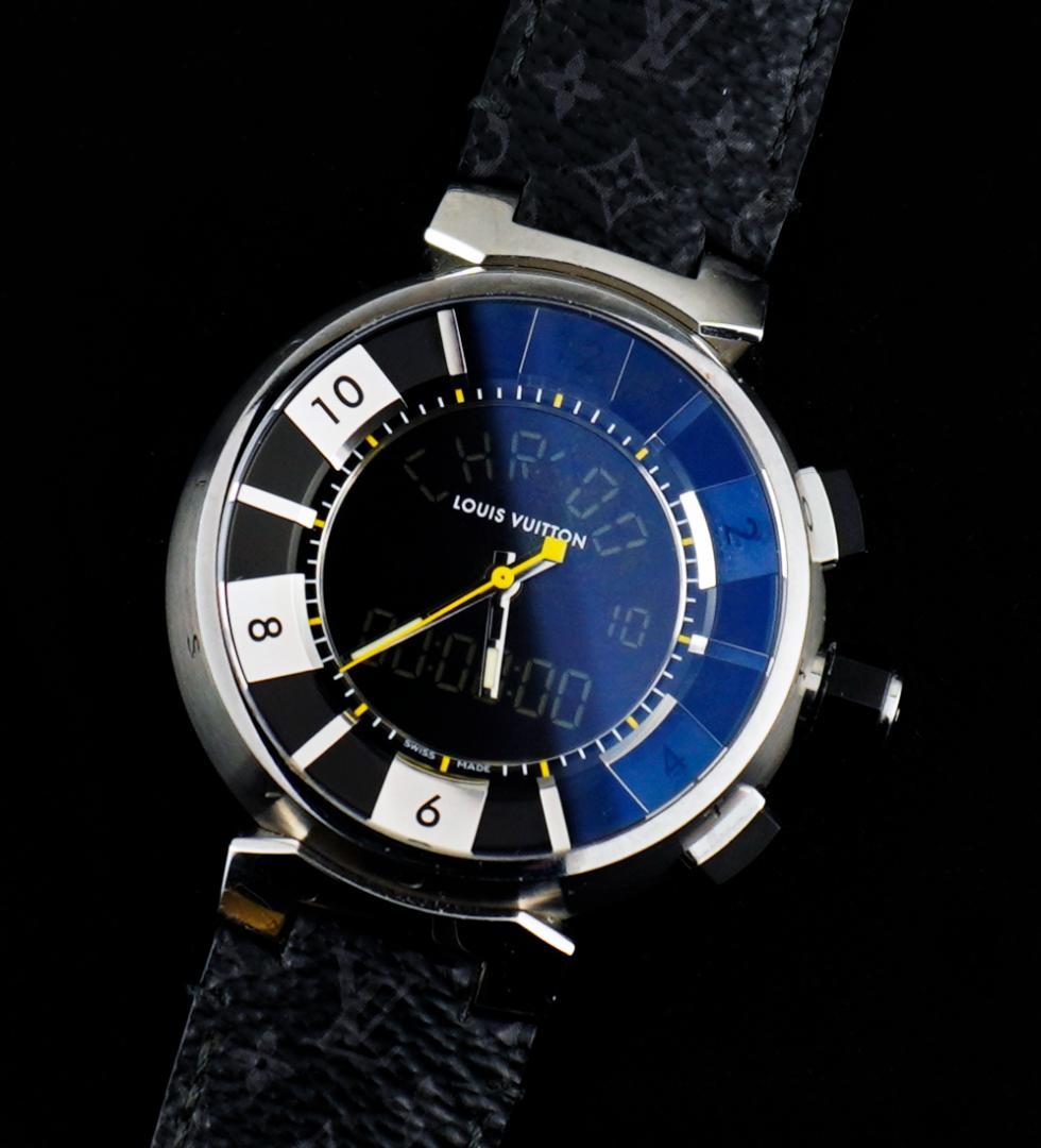 LOUIS VUITTON タンブールQ118Fインブラックエクリプス腕時計