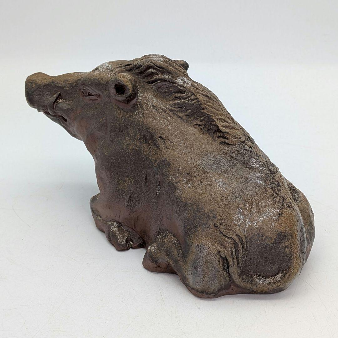 廬山窯 武用君彦 備前焼 干支置物「癸亥」 共箱共布 亥年 猪 イノシシ 伏香炉