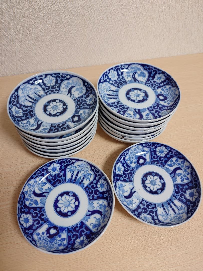 伊万里 伊万里焼 印判皿 松竹梅 【骨董品】小皿 16枚セット アンティーク