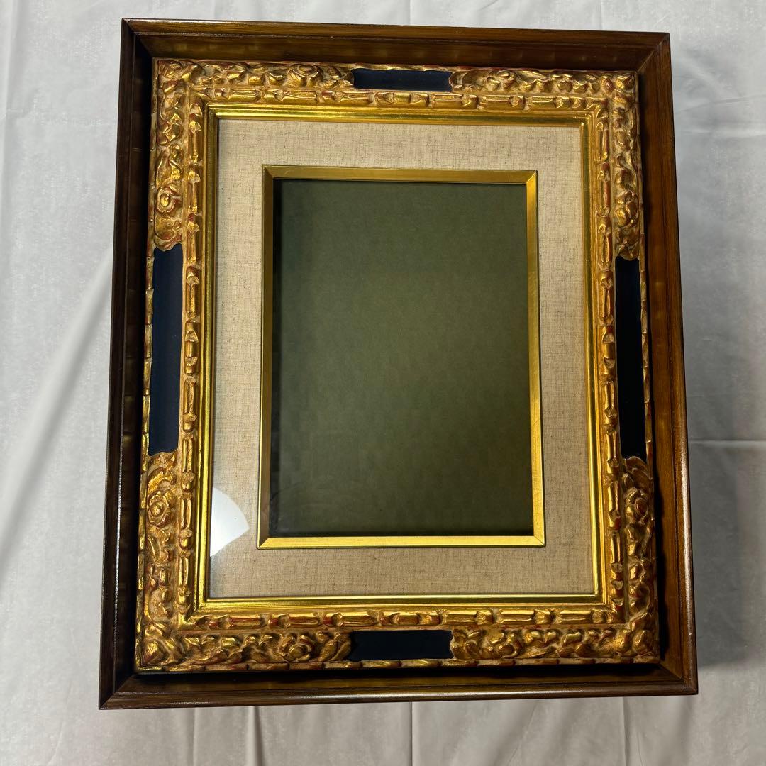 値下済 アンティーク調 豪華装飾 額縁 額 木製 ゴールドフレーム空額インテリア